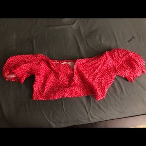 Off the shoulder floral blouse button up